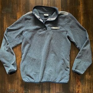 Columbia fleece pullover snap button small s blue